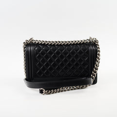 Chanel Old Medium Boy Lambskin Black