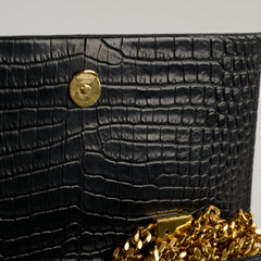 Saint Laurent Kate Small Tassel Croc Black
