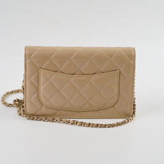 Chanel Wallet on Chain WOC Caviar Iridescent Beige