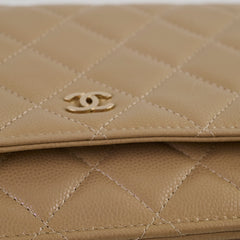Chanel Wallet on Chain WOC Caviar Iridescent Beige