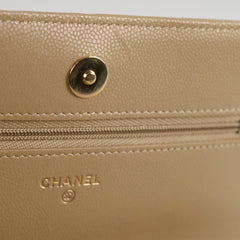 Chanel Wallet on Chain WOC Caviar Iridescent Beige