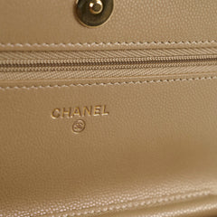 Chanel Wallet on Chain WOC Caviar Iridescent Beige