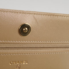 Chanel Wallet on Chain WOC Caviar Iridescent Beige