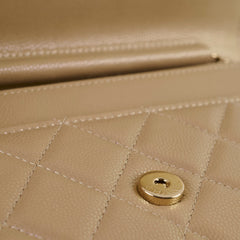 Chanel Wallet on Chain WOC Caviar Iridescent Beige