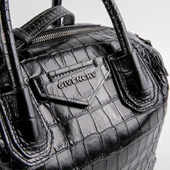 Givenchy Antigona Soft Croc Embossed Black