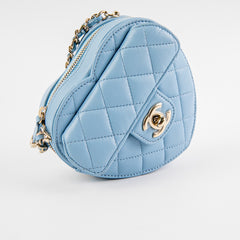 Chanel Heart Bag Mini Blue