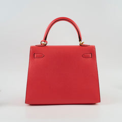 Hermes Kelly 25 Epsom Sellier Rose Jaipur X Stamp 2016