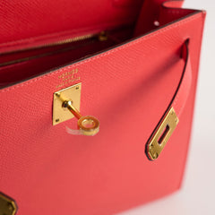 Hermes Kelly 25 Epsom Sellier Rose Jaipur X Stamp 2016