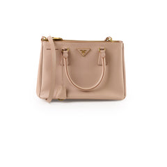 Prada Galleria Double Zip Tote Blush Beige