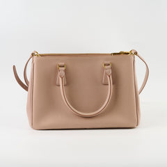 Prada Galleria Double Zip Tote Blush Beige