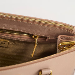Prada Galleria Double Zip Tote Blush Beige