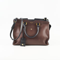 Saint Laurent Small Cabas Dark Brown Tote