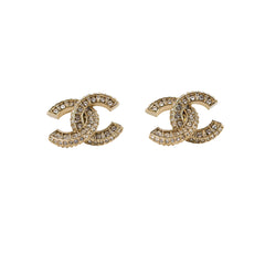Chanel CC Crystal Earrings Costume Jewelry