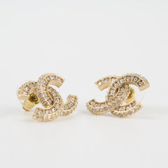 Chanel CC Crystal Earrings Costume Jewelry