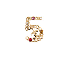 Chanel 5 Crystal and Pearl Brooch
