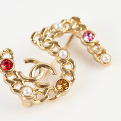 Chanel 5 Crystal and Pearl Brooch