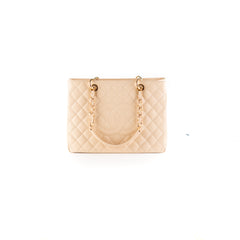 10/7 Deal Of The Day - Chanel Quilted Caviar Grand Shopping Tote GST Beige