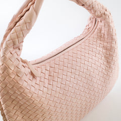 Bottega Veneta Medium Intrecciato Hobo Bag Pink Lambskin