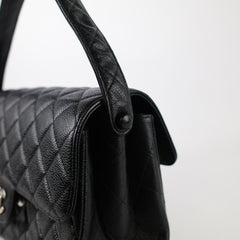 Chanel Double Face Caviar Classic Flap Caviar Black