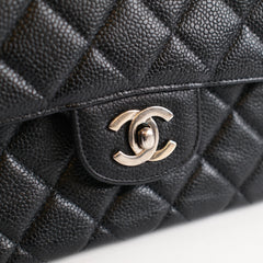 Chanel Double Face Caviar Classic Flap Caviar Black
