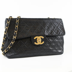 Chanel Vintage Maxi Flap 24K Lambskin Black