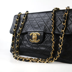 Chanel Vintage Maxi Flap 24K Lambskin Black