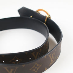 Louis Vuitton Black/Monogram Belt - Size 80
