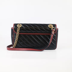 Gucci Small Marmont Bag Black, Red Trim