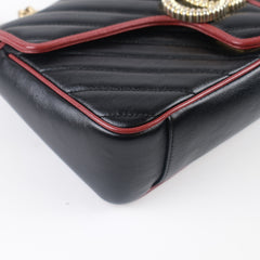 Gucci Small Marmont Bag Black, Red Trim