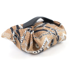 Hermes Balusoie Silk Bag Biscuit/Noir