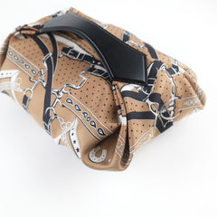 Hermes Balusoie Silk Bag Biscuit/Noir