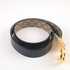 Gucci Reversible Belt Black/GG Monogram - Size 85
