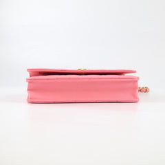 Chanel Caviar Wallet on Chain with Top Handle WOC Pink GHW Microchipped