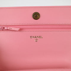 Chanel Caviar Wallet on Chain with Top Handle WOC Pink GHW Microchipped
