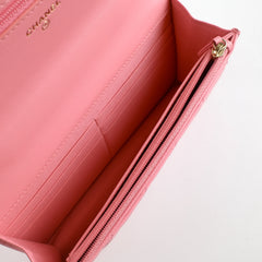 Chanel Caviar Wallet on Chain with Top Handle WOC Pink GHW Microchipped