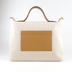 Hermes 24/24 35 Toile and Swift Ecru/ Sesame Z Stamp