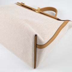 Hermes 24/24 35 Toile and Swift Ecru/ Sesame Z Stamp