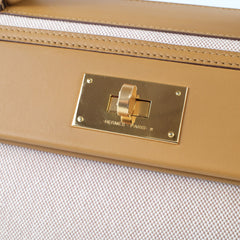 Hermes 24/24 35 Toile and Swift Ecru/ Sesame Z Stamp
