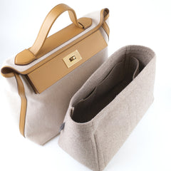 Hermes 24/24 35 Toile and Swift Ecru/ Sesame Z Stamp