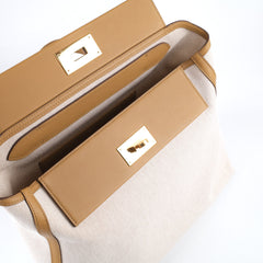 Hermes 24/24 35 Toile and Swift Ecru/ Sesame Z Stamp