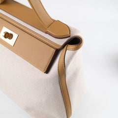 Hermes 24/24 35 Toile and Swift Ecru/ Sesame Z Stamp