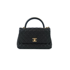 Chanel Coco Handle Medium Black Caviar Microchip