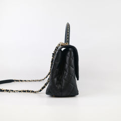 Chanel Coco Handle Medium Black Caviar Microchip