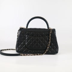 Chanel Coco Handle Medium Black Caviar Microchip