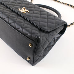 Chanel Coco Handle Medium Black Caviar Microchip