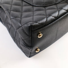 Chanel Coco Handle Medium Black Caviar Microchip