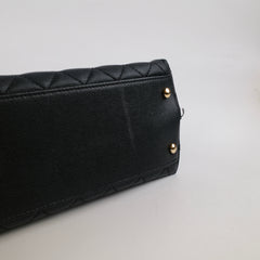 Chanel Coco Handle Medium Black Caviar Microchip
