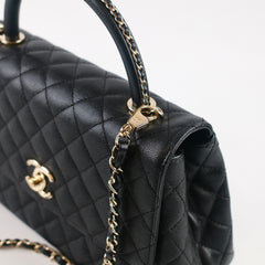 Chanel Coco Handle Medium Black Caviar Microchip