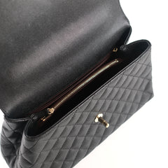 Chanel Coco Handle Medium Black Caviar Microchip