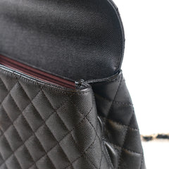 Chanel Coco Handle Medium Black Caviar Microchip